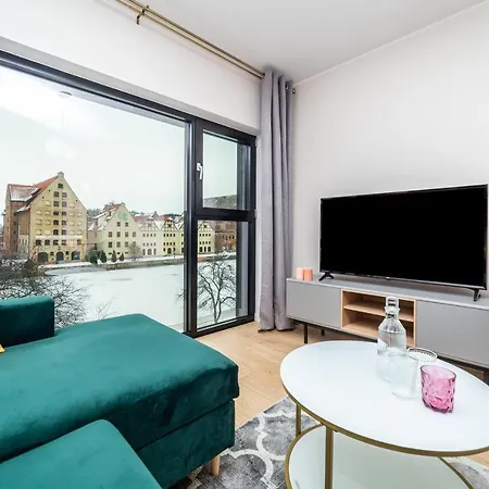 Pobookowane River View Apartments Gdaňsk Exteriér fotografie